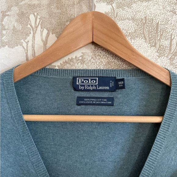 Ralph Lauren Men's Teal V-Neck Sweater Vest - Picture 3 of 4